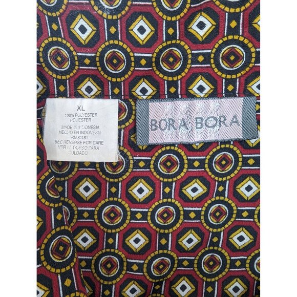 Bora Bora Women Long Sleeve Blouse with Fabric Buttons Geometric Design Size XL - Picture 10 of 10